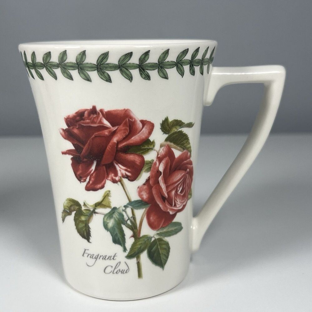 Portmeirion Botanic Roses Coffee Mug Pink Red Fragrant Cloud 2004